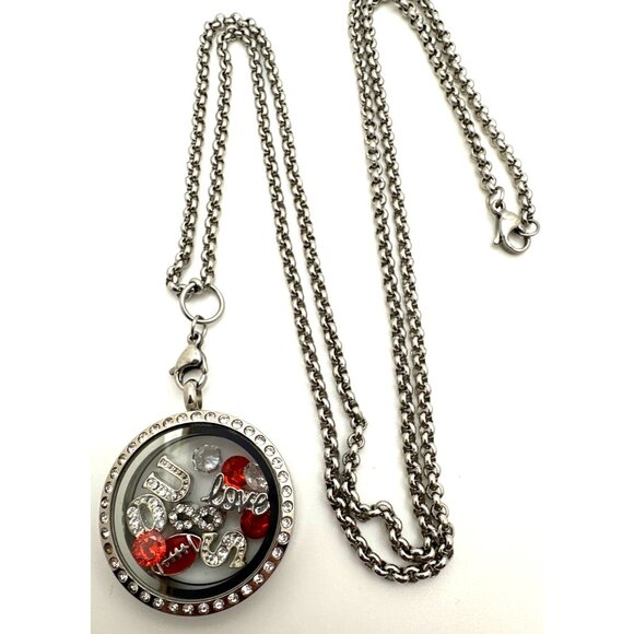 OSU Locket Necklace Rhinestone Accents & Chain University Football Team Spirit - Picture 2 of 10